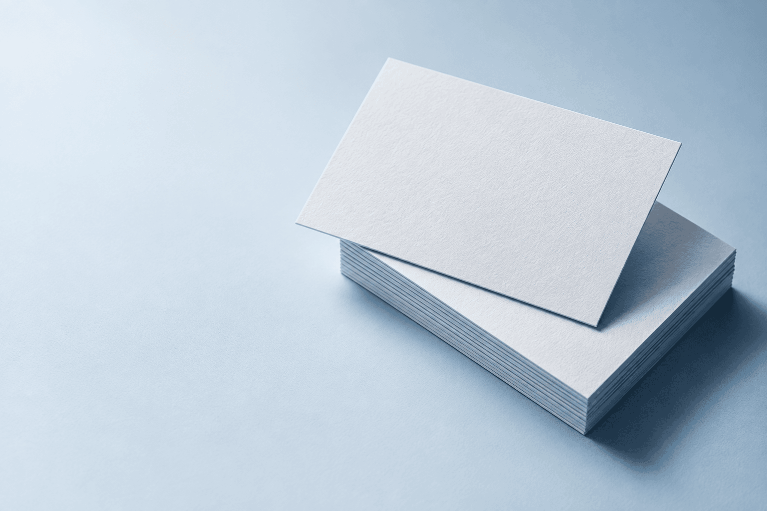 Stack of blank premium business cards ready for print