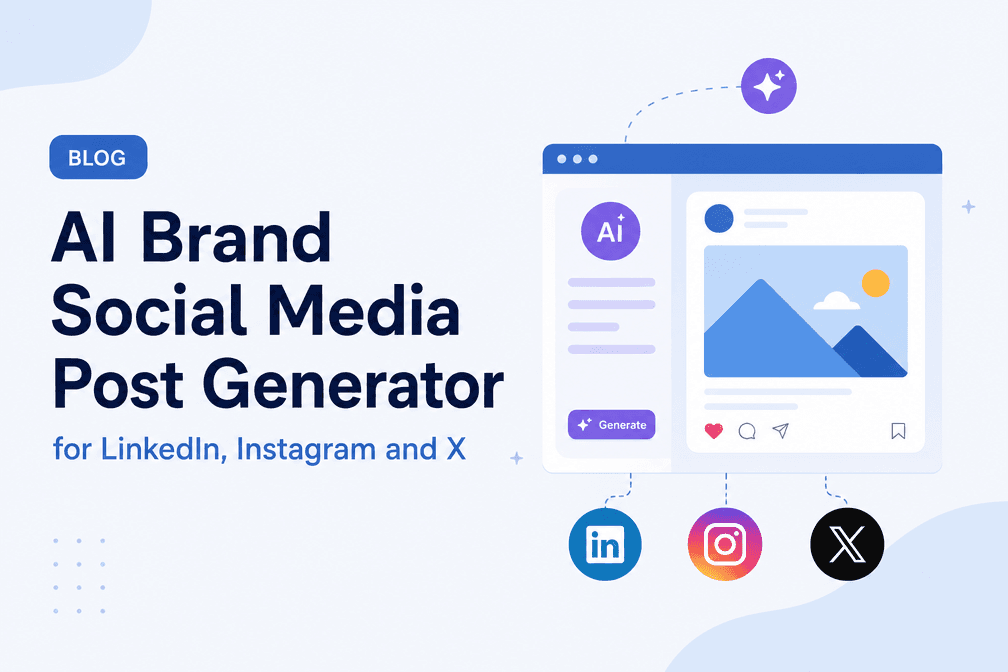 AI Brand Social Media Post Generator for LinkedIn, Facebook, Instagram and X