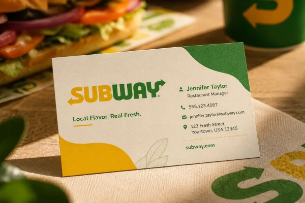 Generate a friendly, approachable business card using the uploaded logo. Warm color tones, organic shapes, and textured backgrounds inspired by the brand style. Logo placed naturally on front side, with contact info in soft, readable typography. Realistic paper and lighting, cozy, lifestyle-oriented presentation.