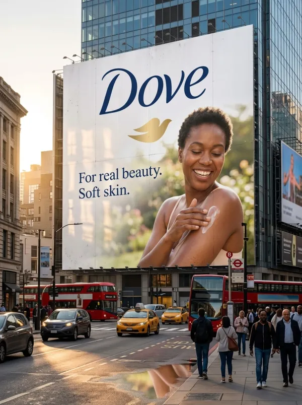 Generate a high-quality, realistic outdoor billboard or poster featuring the uploaded logo as the central brand element. Automatically adapt the logo’s colors, typography, and style to the billboard design. The billboard should display a full-color lifestyle photograph of a model using the product, or a professionally staged product shot, with accompanying short slogan or tagline integrated seamlessly. Include realistic environmental details:

Busy urban street with cars, buses, and pedestrians interacting naturally with the scene

Billboard material showing subtle texture, reflections, and realistic wear

Lighting matching time of day (soft morning light, golden hour, or neon-lit evening)

Shadows, reflections, and ambient effects to make the ad feel tangible
Ensure the logo and product are clearly visible and visually dominant, making the composition look like a real, high-impact advertising campaign in a professional outdoor setting.