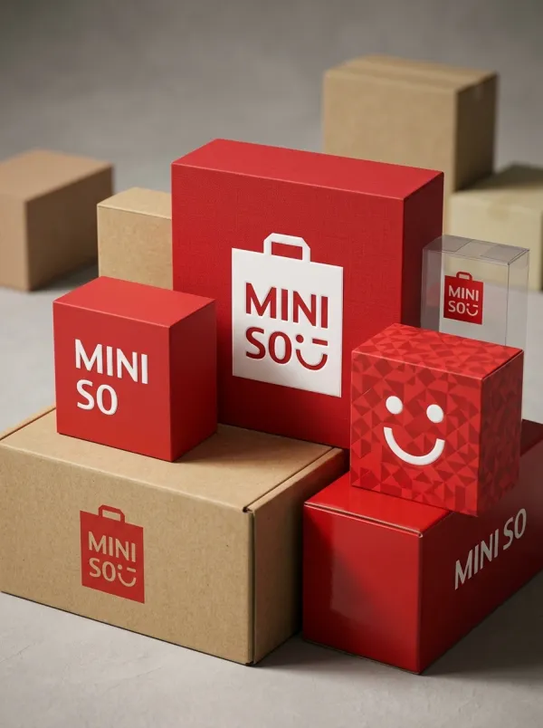 A still-life arrangement of multiple stacked and overlapping product boxes, automatically styled using the uploaded logo and brand colors. Each box can feature different designs, textures, or patterns, with embossed or highlighted brand text and graphics applied consistently across the packaging.

The composition is viewed from a slightly elevated angle. Soft, directional lighting casts gentle shadows to emphasize textures, embossed details, and the vibrant brand colors. The background is neutral or subtly textured to enhance the products without distraction. Sophisticated, modern, and visually striking presentation suitable for marketing, social media, or e-commerce showcases.