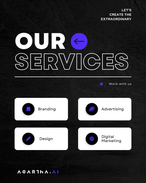 Generate a brand services poster for my brand. Analyze the uploaded social post for its core design structure (layout, typography, hierarchy, spacing) and extract its visual system. Use the uploaded brand image as the identity reference. Create a new, original post that follows the same design logic but fully adapts all content and messaging to match the brand’s identity, information, and positioning. Keep strong typography, clear hierarchy, and cohesive branding.
