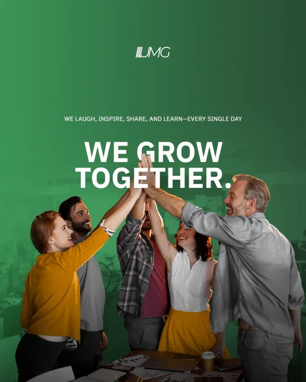 Generate a Corporate Team Poster for my brand. 

Analyze the uploaded social post for its core design structure (layout, typography, hierarchy, spacing) and extract its visual system.Use the uploaded brand image as identity reference.

Create a new, original post that follows the same design logic but fully adapts all content and messaging to match the brand’s identity, information, and positioning. Keep strong typography, clear hierarchy, and cohesive branding.