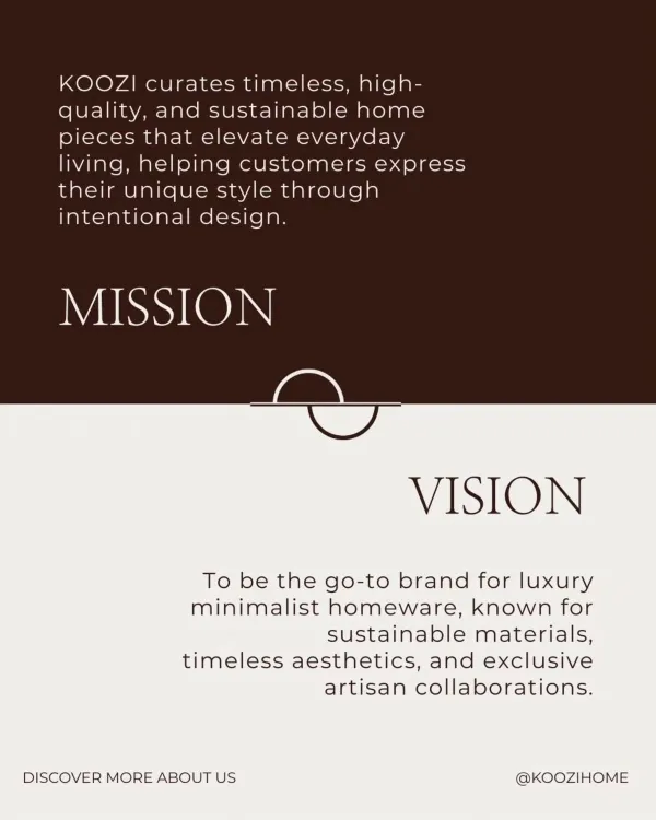 Generate a Minimalist Brand Mission & Vision Showcase for my brand.
Analyze the uploaded social post for its core design structure (layout, typography, hierarchy, spacing) and extract its visual system.Use the uploaded brand image as identity reference.
Create a new, original post that follows the same design logic but fully adapts all content and messaging to match the brand’s identity, information, and positioning. Keep strong typography, clear hierarchy, and cohesive branding.