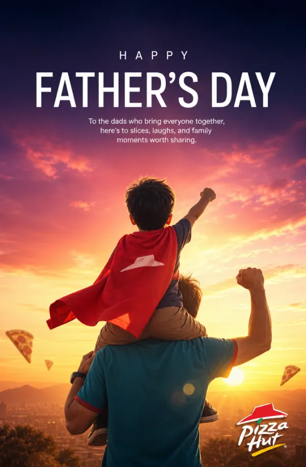 Generate a Father’s Day Poster for my brand.
Analyze the uploaded social post for its core design structure (layout, typography, hierarchy, spacing) and extract its visual system.Use the uploaded brand image as identity reference.
Create a new, original post that follows the same design logic but fully adapts all content and messaging to match the brand’s identity, information, and positioning. Keep strong typography, clear hierarchy, and cohesive branding.