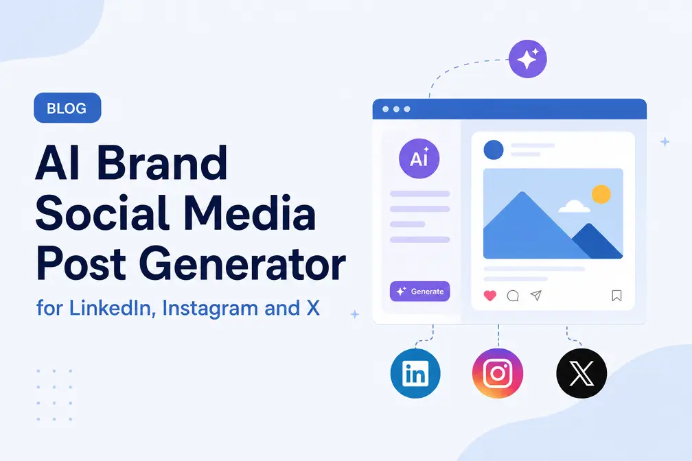 AI Brand Social Media Post Generator for LinkedIn, Facebook, Instagram and X
